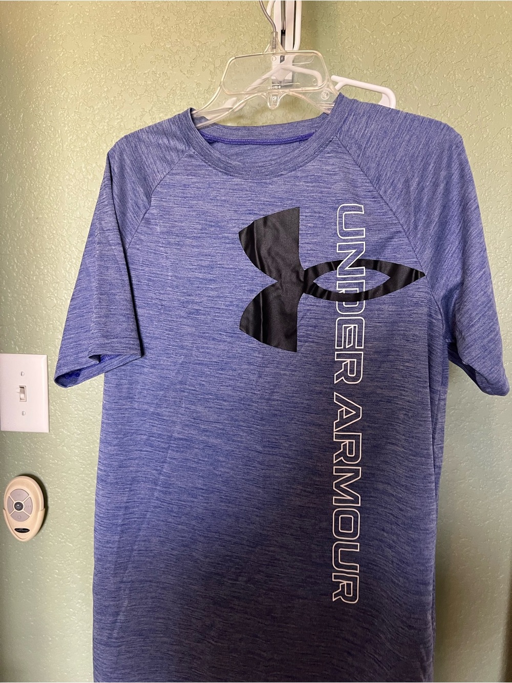 Under Armour Boys Heather Blue Short Sleeve Logo Tee
